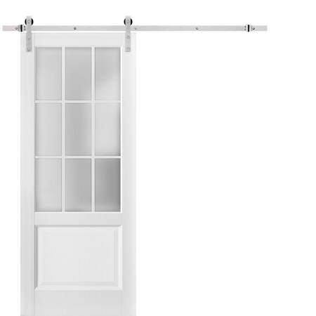 Sartodoors Barn Interior Door, 30" x 80", White FELICIA3309BD-S-BEM-30